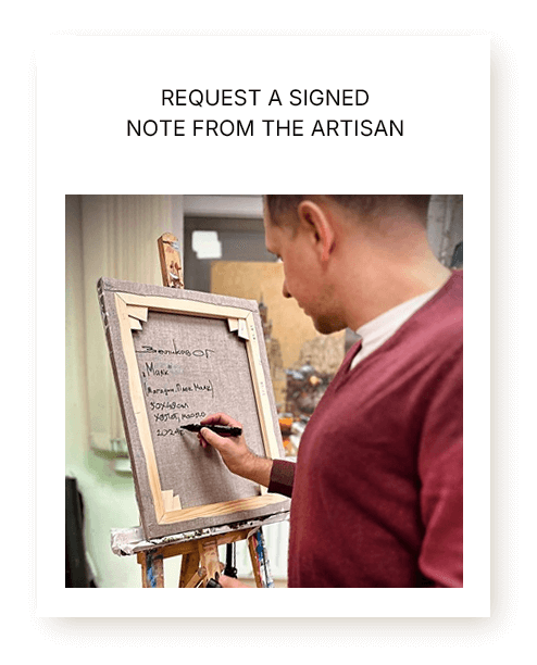 Request a signed  note from the artisan image